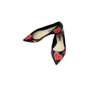 Prada Patent Leather Heart Applique Flats Size EU 38/US 7.5